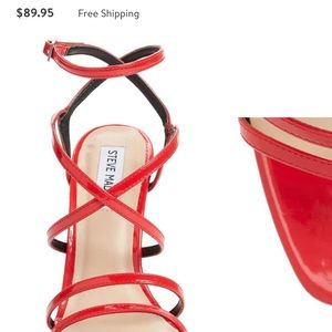 Steve Madden Red Strappy Sandal Heel 10